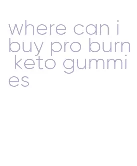 where can i buy pro burn keto gummies