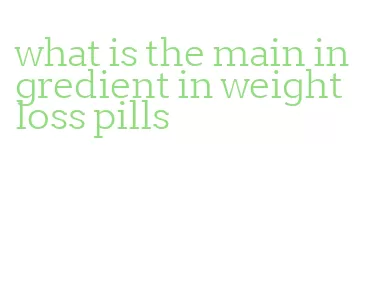 what is the main ingredient in weight loss pills