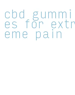 cbd gummies for extreme pain
