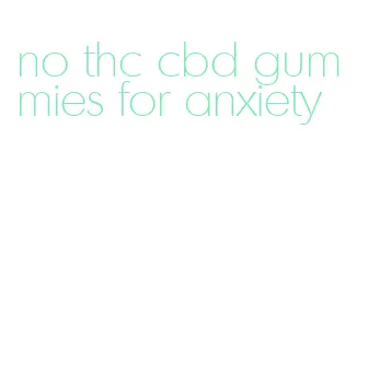 no thc cbd gummies for anxiety