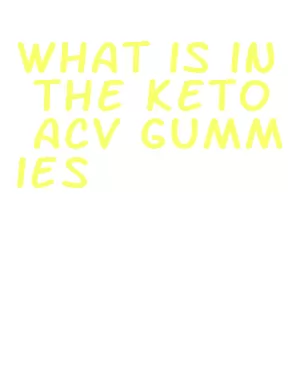 what is in the keto acv gummies