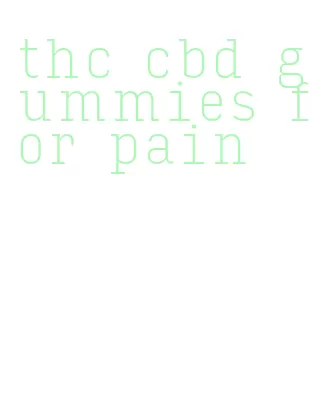 thc cbd gummies for pain