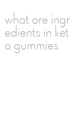 what are ingredients in keto gummies