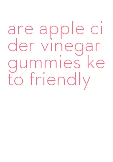are apple cider vinegar gummies keto friendly
