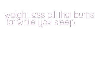 weight loss pill that burns fat while you sleep