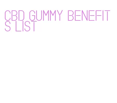 cbd gummy benefits list
