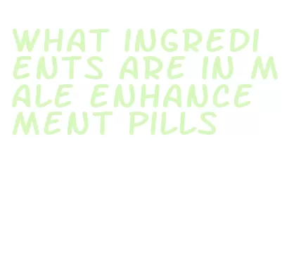 what ingredients are in male enhancement pills