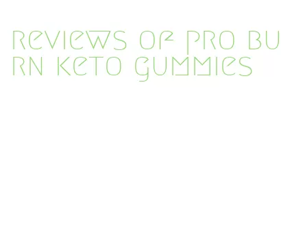 reviews of pro burn keto gummies