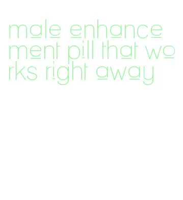 male enhancement pill that works right away