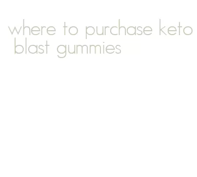 where to purchase keto blast gummies