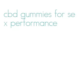 cbd gummies for sex performance