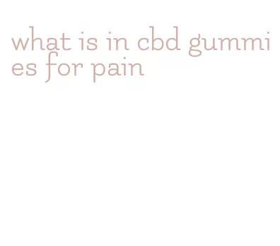 what is in cbd gummies for pain