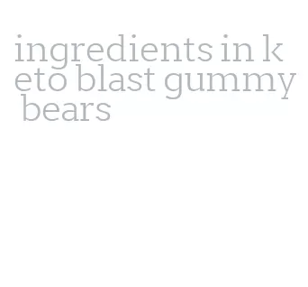 ingredients in keto blast gummy bears