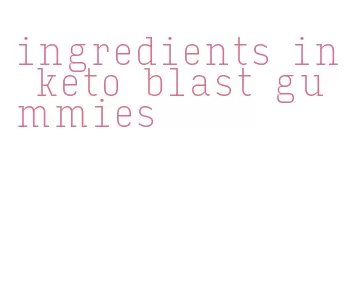 ingredients in keto blast gummies