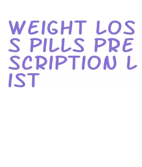 weight loss pills prescription list