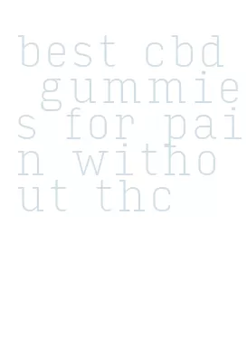 best cbd gummies for pain without thc